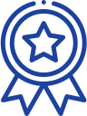 Blue circular seal with a star in the center, surrounded by a circular rope pattern typically used in home decor, and topped with a ribbon design. | AES - Pool Heating & Energy Efficient Products